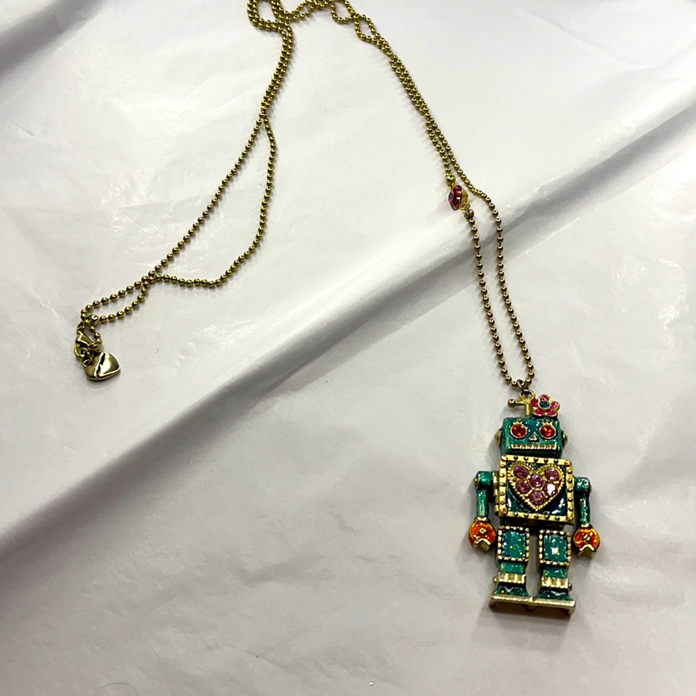 Betsey Johnson Robot Necklace